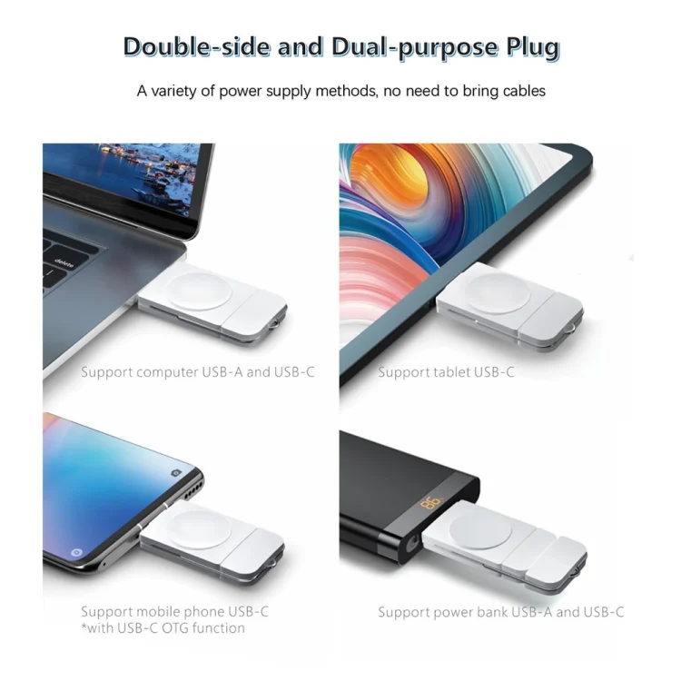 AW0482W_5.webp U8S USB / Type-C Magnetic Wireless Charger Fast Charger for Samsung Watch 3 / 4, 4 Classic, Active 1 / 2 - Image 6