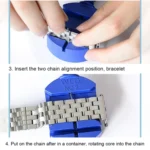 22mm Men Hidden Butterfly Buckle 7 Beads Stainless Steel Watch Band For Apple Watch 38mm - Image 5