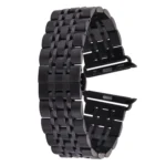 22mm Men Hidden Butterfly Buckle 7 Beads Stainless Steel Watch Band For Apple Watch 42mm