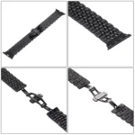 22mm Men Hidden Butterfly Buckle 7 Beads Stainless Steel Watch Band For Apple Watch 42mm - Image 9