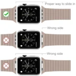 For Apple Watch 42mm Loop Magnetic Closure Clasp PU Leather Watch Band - Image 8
