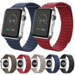 For Apple Watch 42mm Loop Magnetic Closure Clasp PU Leather Watch Band - Image 2