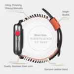 DUX DUCIS Fashion Woven Pattern Top-grain Leather Wrist Watch Band for Apple Watch Series 8&7 45mm / SE 2&6&SE&5&4 44mm / 3&2&1 42mm - Image 7