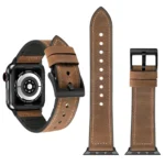Crazy Horse Texture TPU + Stainless Steel Watch Band for Apple Watch Series 7 45mm / 6 & SE & 5 & 4 44mm / 3 & 2 & 1 42mm