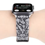 Thorns Printing Genuine Leather Watch Band for Apple Watch Series 10 42mm / 9&8&7 41mm / SE 3&SE 2&6&SE&5&4 40mm / 3&2&1 38mm - Image 7