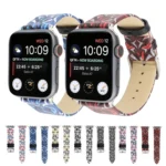 Thorns Printing Genuine Leather Watch Band for Apple Watch Series 10 42mm / 9&8&7 41mm / SE 3&SE 2&6&SE&5&4 40mm / 3&2&1 38mm - Image 2