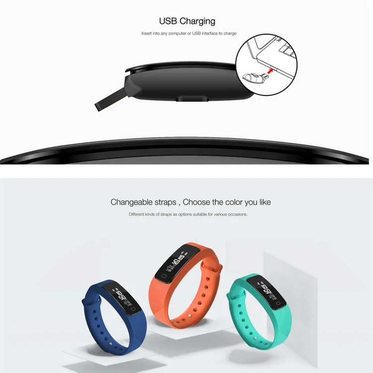 CA0103B_7.webp SMA-B2 Fitness Tracker Bluetooth 4.0 Smart Bracelet, IP67 Waterproof, Support Sports Modes / Heart Rate Monitor / Blood Pressure Monitor / Sleep Monitor - Image 9