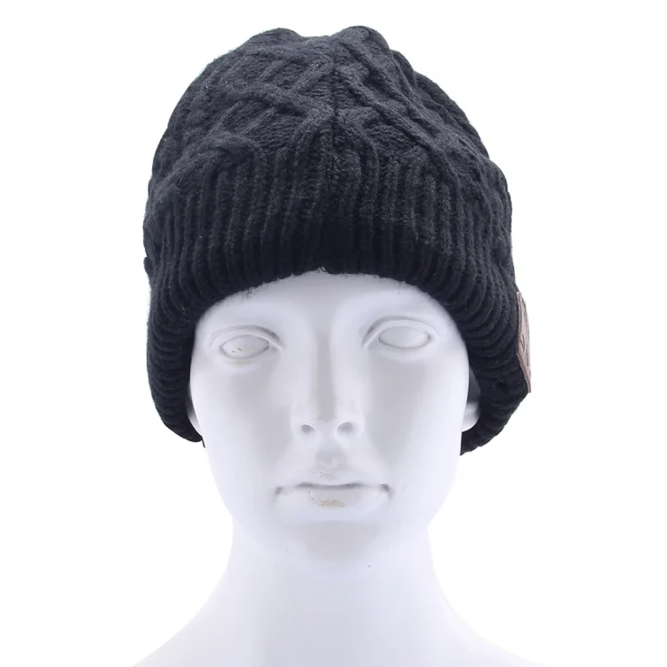 CA0239B_2.webp Wavy Textured Knitted Bluetooth Headset Warm Winter Beanie Hat with Mic for Boy & Girl & Adults - Image 3