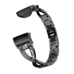 X-shaped Diamond-studded Metal Steel Watch Band for Fitbit Charge 3 - Image 3