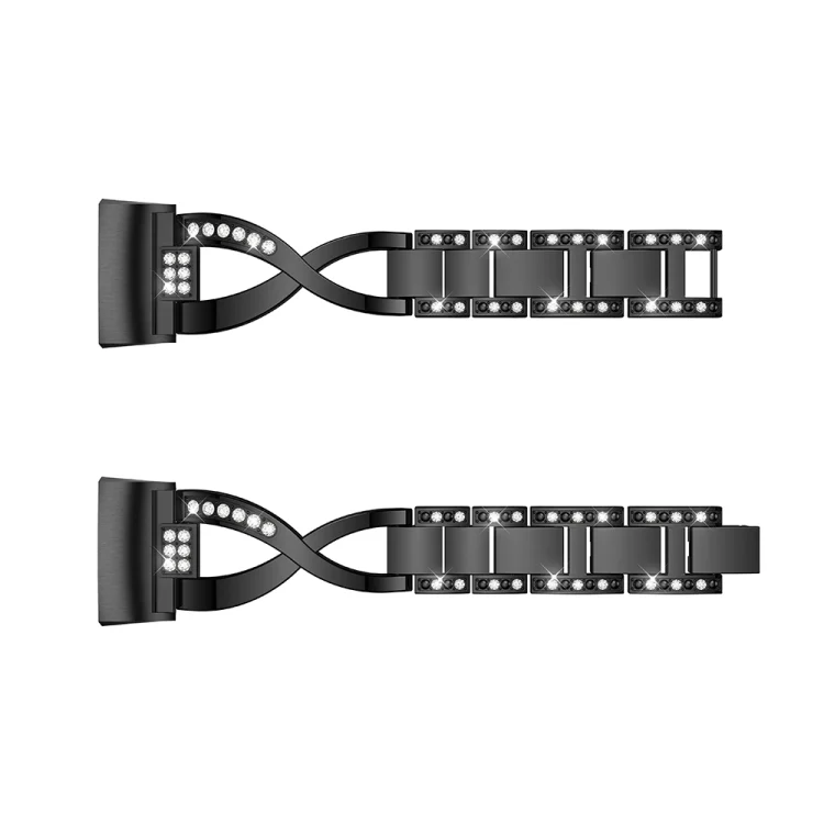 CA0295B_2.webp X-shaped Diamond-studded Metal Steel Watch Band for Fitbit Charge 3 - Image 4