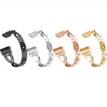 X-shaped Diamond-studded Metal Steel Watch Band for Fitbit Charge 3 - Image 2