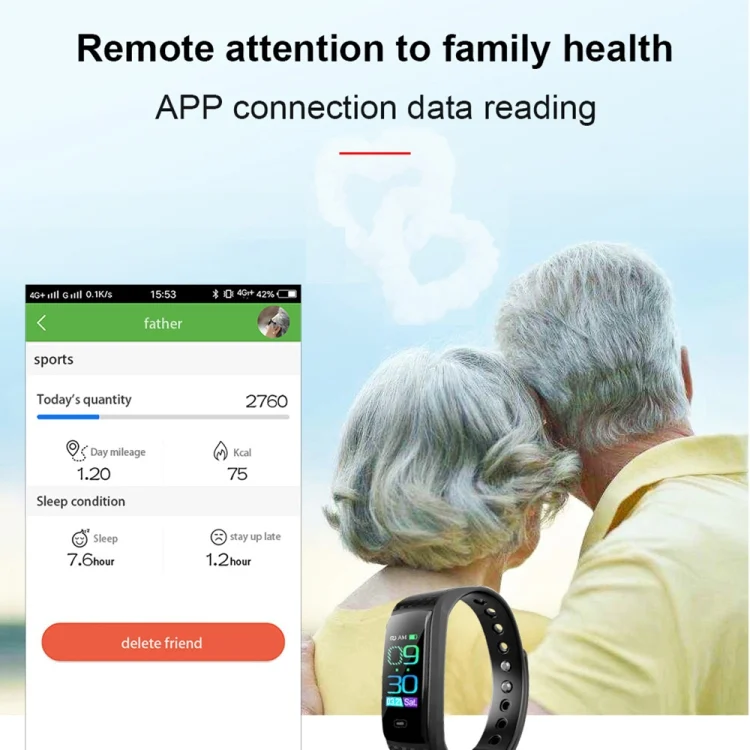 CA0451B_10.webp CK17S 0.96 inches IPS Screen Smart Bracelet IP67 Waterproof, Support Call Reminder / Heart Rate Monitoring / Blood Pressure Monitoring / Sleep Monitoring - Image 11