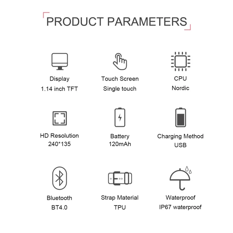 CA0545B_19.webp TD19 1.14 inches IPS Screen Smart Bracelet IP67 Waterproof, Support Call Reminder / Heart Rate Monitoring / Blood Pressure Monitoring / Sleep Monitoring /  Remote Camera - Image 20