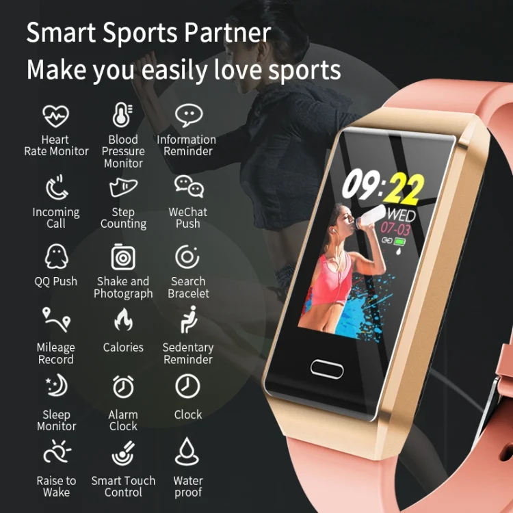 CA0546B_4.webp X9 1.14 inches TFT Screen Smart Bracelet IP67 Waterproof, Support Step Counting / Call Reminder / Heart Rate Monitoring / Blood Pressure Monitoring / Sleep Monitoring - Image 5