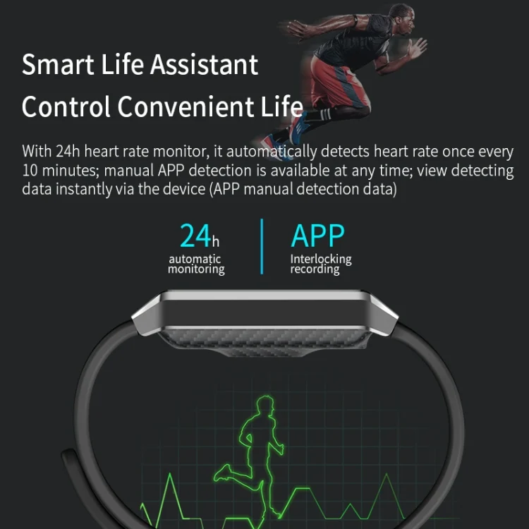 CA0546B_5.webp X9 1.14 inches TFT Screen Smart Bracelet IP67 Waterproof, Support Step Counting / Call Reminder / Heart Rate Monitoring / Blood Pressure Monitoring / Sleep Monitoring - Image 6