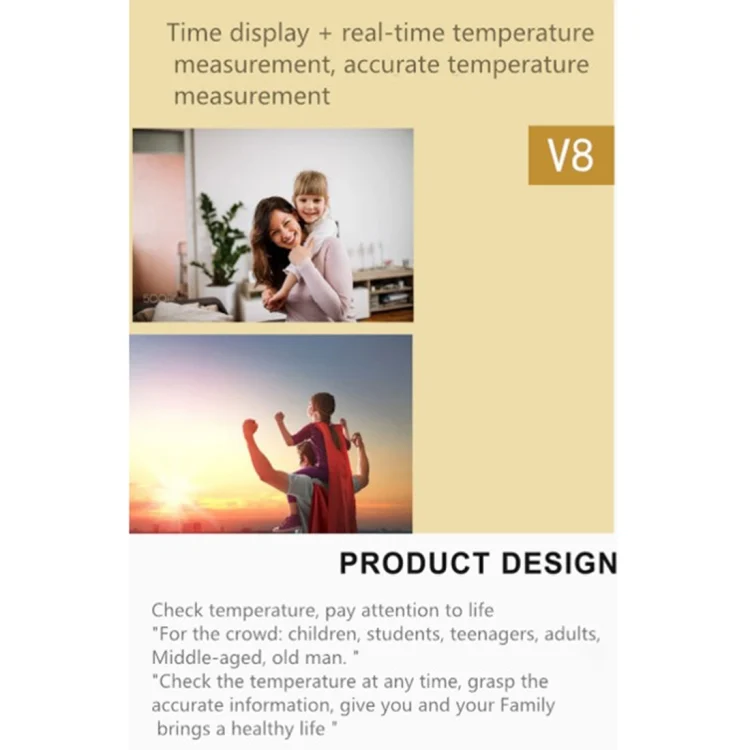 CA0614_3.webp V8 Smart Temperature Monitoring Bracelet, Temperature Measurement Range: 30-45 Degrees Celsius - Image 4