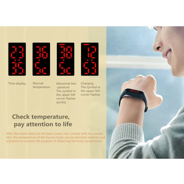 CA0614_4.webp V8 Smart Temperature Monitoring Bracelet, Temperature Measurement Range: 30-45 Degrees Celsius - Image 5