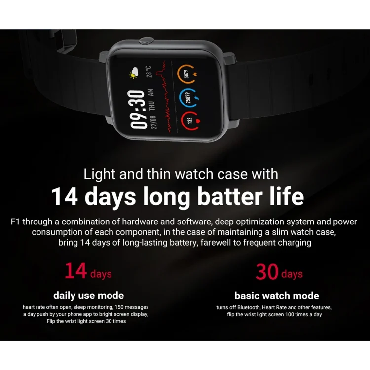 CA0615_B9.webp SMA-F1 1.3 inch TFT Full Touch Screen IP68 Waterproof Smart Sports Watch, Support Dynamic Heart Rate & Blood Pressure & Sleep Detection / Bluetooth / Alarm Clock / Photo Control - Image 10
