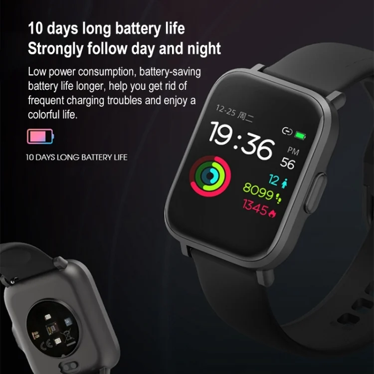 CA0740_B2.webp CS201 Fashion Sports IP68 Waterproof Smart Bluetooth Watch, Support Heart Rate Monitoring & Blood Oxygen Monitoring & Sleep Monitoring & Exercise Monitoring - Image 3