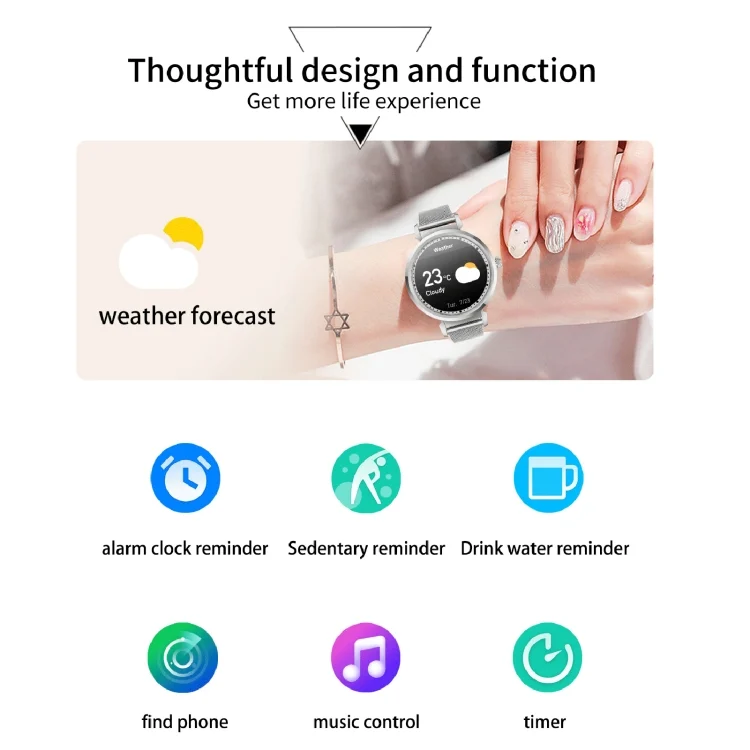 CA0835_B10.webp KC06 Women Menstrual Period Smart Watch Bracelet, Blood Pressure / Heart Rate Monitoring, Silicone Strap - Image 11