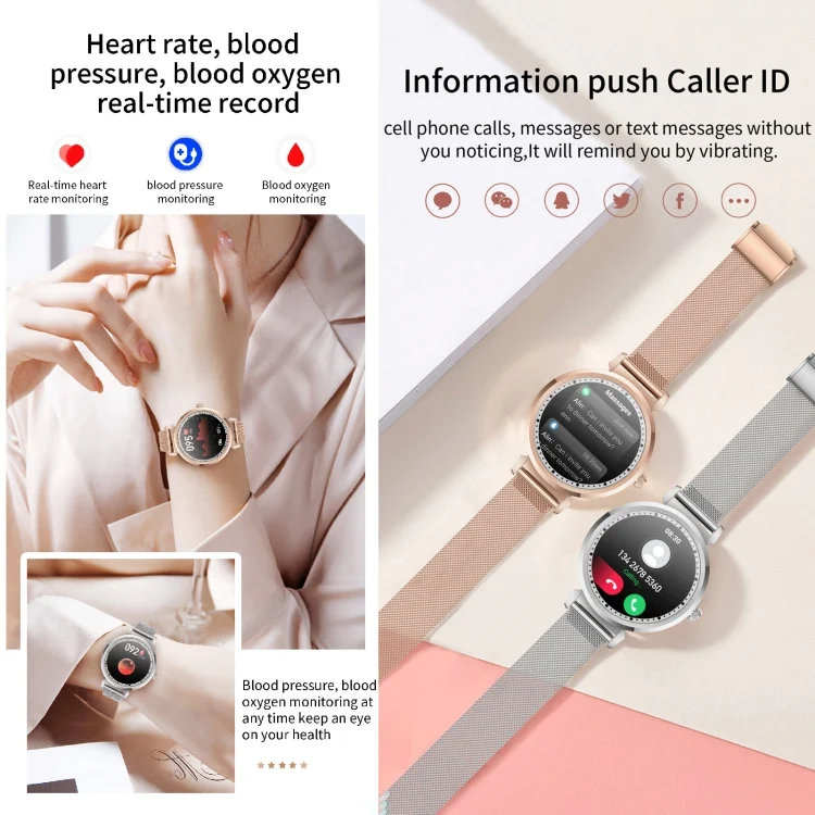 CA0835_B4.webp KC06 Women Menstrual Period Smart Watch Bracelet, Blood Pressure / Heart Rate Monitoring, Silicone Strap - Image 5