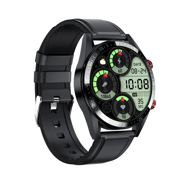 CA0870B_1.webp DW161.39 inch AMOLED Screen Smart Watch, Support Heart Rate / Blood Pressure Monitoring, Leather Strap - Image 6