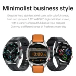 DW161.39 inch AMOLED Screen Smart Watch, Support Heart Rate / Blood Pressure Monitoring, Leather Strap - Image 3