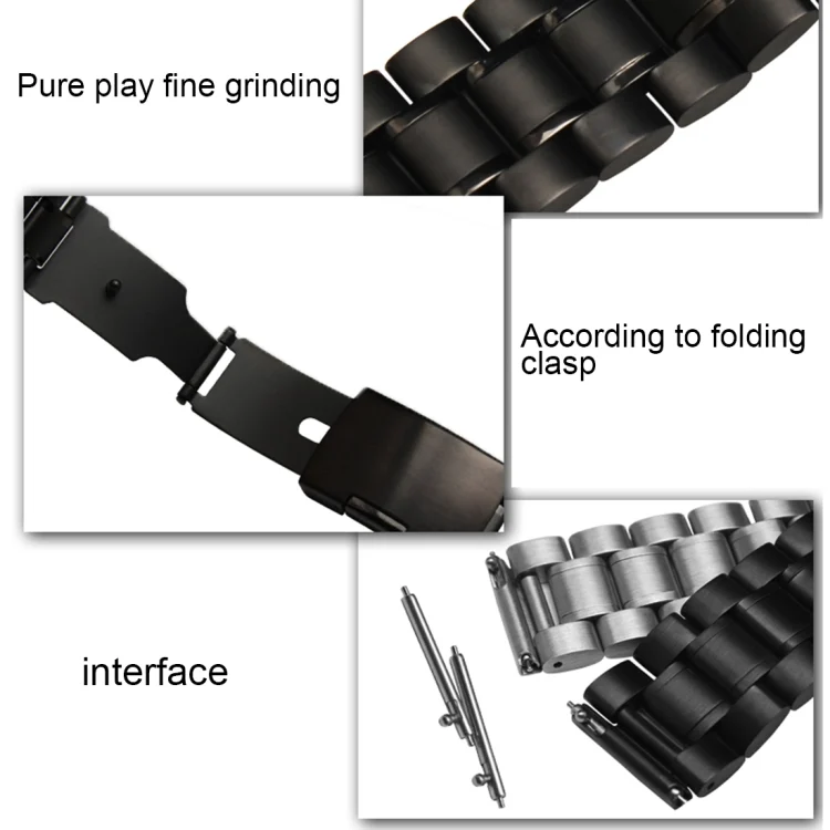 CA1208B_10.webp For Samsung Gear S2 Classic Smart Watch Butterfly Buckle 3 Beads Stainless Steel Watchband - Image 12