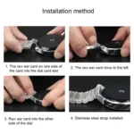 For Samsung Gear S2 Classic Smart Watch Butterfly Buckle 3 Beads Stainless Steel Watchband - Image 14