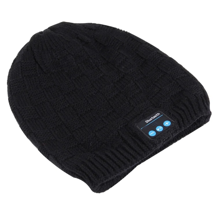 CA1691B_3.webp Square Textured Knitted Bluetooth Headset Warm Winter Hat with Mic for Boy & Girl & Adults - Image 4