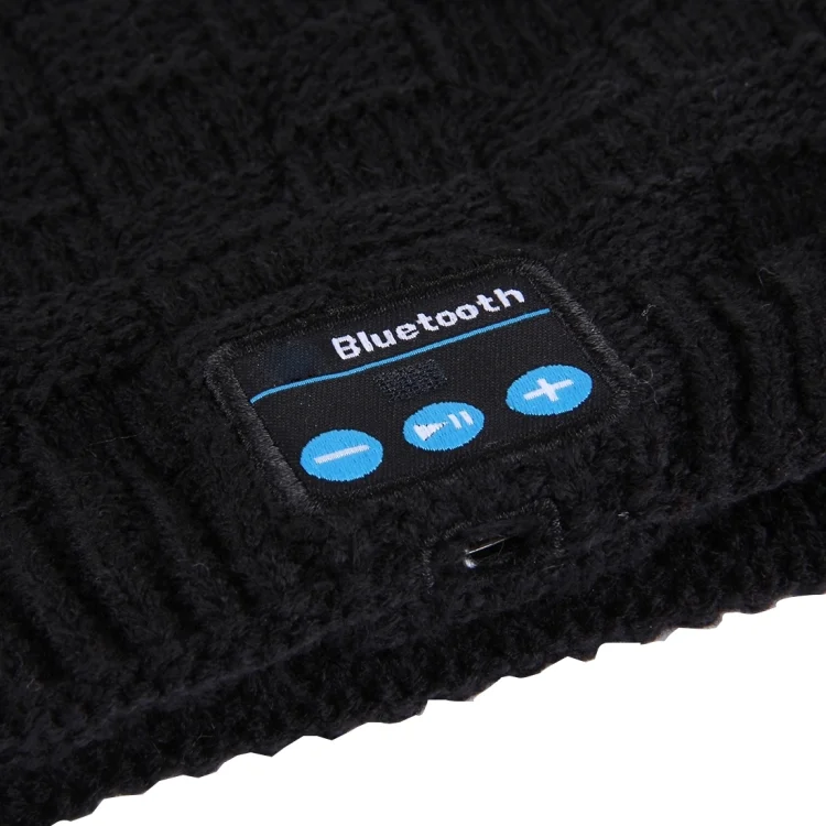 CA1691B_4.webp Square Textured Knitted Bluetooth Headset Warm Winter Hat with Mic for Boy & Girl & Adults - Image 5