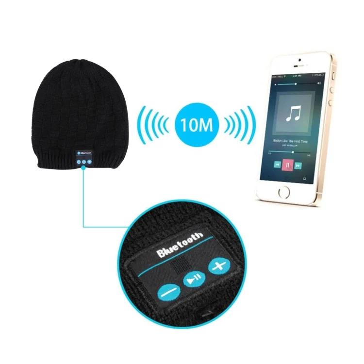 CA1691B_7.webp Square Textured Knitted Bluetooth Headset Warm Winter Hat with Mic for Boy & Girl & Adults - Image 8