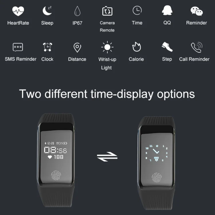 CA3214B_3.webp TLW B3 Fitness Tracker 0.66 inch OLED Screen Wristband Smart Bracelet, IP67 Waterproof, Support Sports Mode / Continuous Heart Rate Monitor / Sleep Monitor / Information Reminder - Image 4