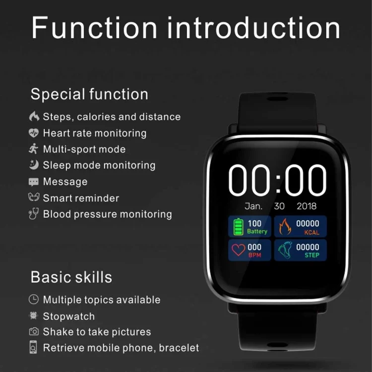 CA5235E_3.webp Q58S 1.3 inch TFT Touch Screen IP67 Waterproof Smartwatch, Support Call Reminder/ Heart Rate Monitoring /Blood Pressure Monitoring/ Sleep Monitoring - Image 4