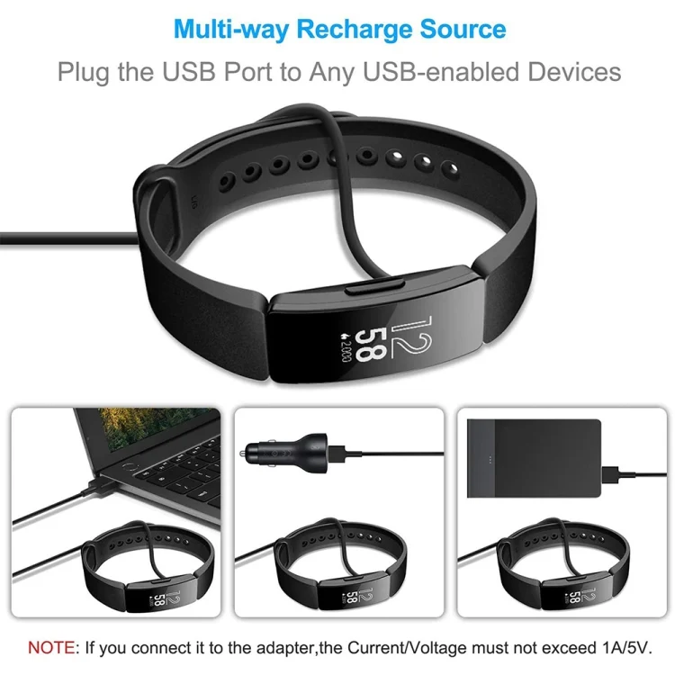 CA6301_4.webp 1A 5V ABS USB Charger for Fitbit Inspire / Inspire HR, Cable Length: 15cm - Image 5