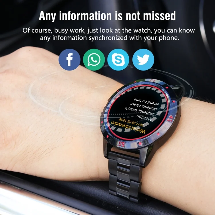 CA6559_B8.webp N6 Smart Watch 1.3 inch TFT Screen MTK2502C Bluetooth4.0, Stainless Steel Watch Band, Support Heart Rate Monitor & Pedometer & Sleep Monitor & Sedentary Reminder - Image 9