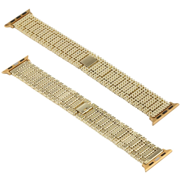 For Apple Watch Ultra 49mm&Watch Ultra 2 49mm / Series 10 46mm / 9&8&7 45mm / SE 3&SE 2&6&SE&5&4 44mm / 3&2&1 42mm Nine Beads Stainless Steel Wrist Strap Watch Band