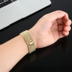 For Apple Watch Ultra 49mm&Watch Ultra 2 49mm / Series 10 46mm / 9&8&7 45mm / SE 3&SE 2&6&SE&5&4 44mm / 3&2&1 42mm Nine Beads Stainless Steel Wrist Strap Watch Band - Image 5