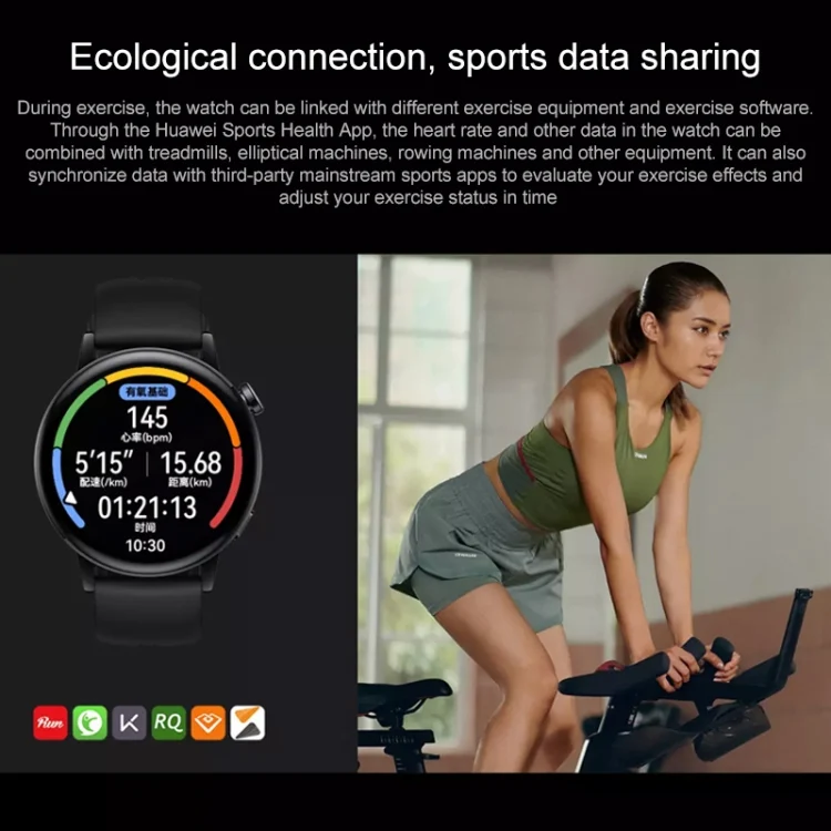 CA6765B_15.webp HUAWEI WATCH GT 3 Smart Watch 46mm Rubber Wristband, 1.43 inch AMOLED Screen, Support Heart Rate Monitoring / GPS / 14-days Battery Life / NFC - Image 16