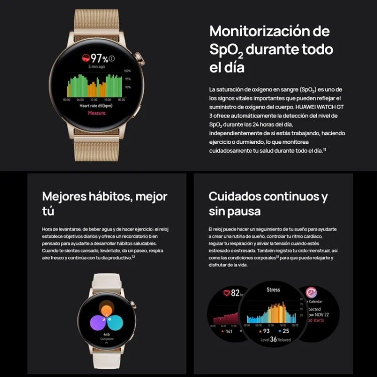 CA6765B_16.webp HUAWEI WATCH GT 3 Smart Watch 46mm Rubber Wristband, 1.43 inch AMOLED Screen, Support Heart Rate Monitoring / GPS / 14-days Battery Life / NFC - Image 17