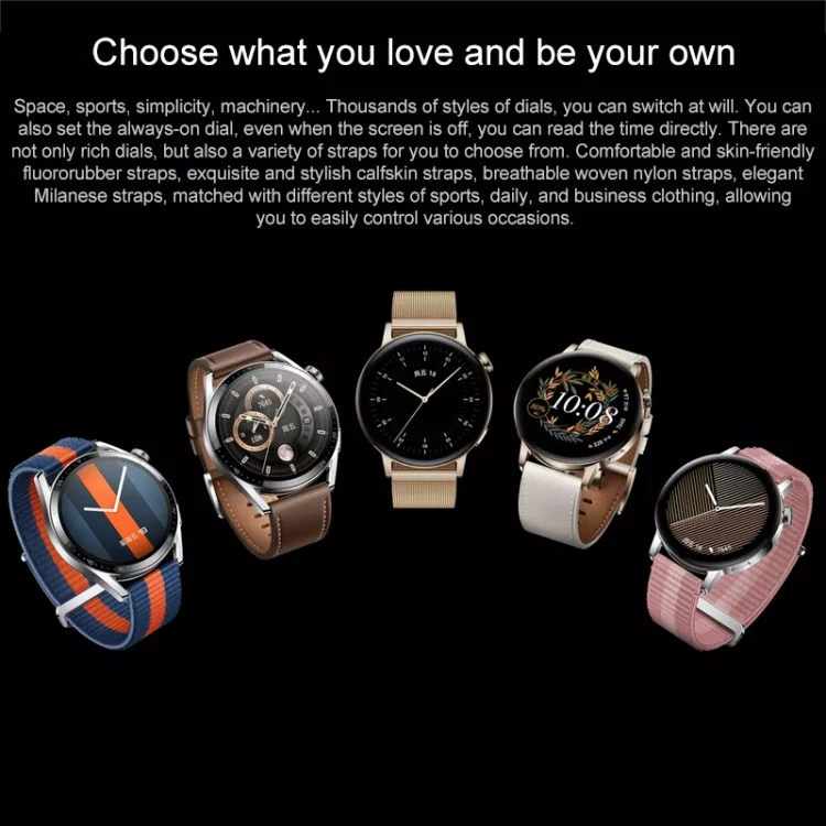 CA6765B_7.webp HUAWEI WATCH GT 3 Smart Watch 46mm Rubber Wristband, 1.43 inch AMOLED Screen, Support Heart Rate Monitoring / GPS / 14-days Battery Life / NFC - Image 8