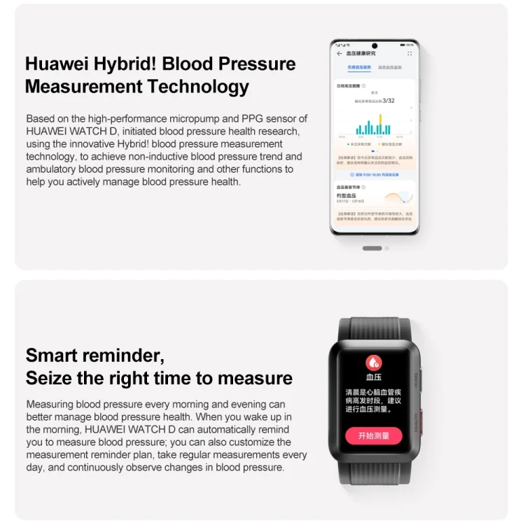 CA6773B_5.webp HUAWEI WATCH D Smart Healthy Watch, 1.64 inch AMOLED Screen, Support ECG  / Blood Pressure Monitoring - Image 6