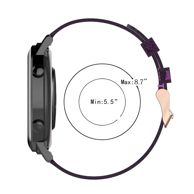 CA6908H_4.webp 20mm Stripe Weave Nylon Wrist Strap Watch Band for Huawei GT 2 42mm / Honor Magic Watch 2 42mm - Image 6