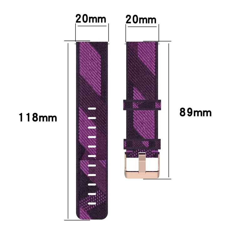 CA6908H_5.webp 20mm Stripe Weave Nylon Wrist Strap Watch Band for Huawei GT 2 42mm / Honor Magic Watch 2 42mm - Image 7