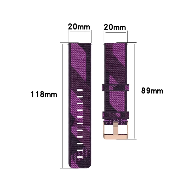 CA6909Y_5.webp 20mm Stripe Weave Nylon Wrist Strap Watch Band for Galaxy Watch 42mm, Galaxy Active / Active 2, Gear Sport, S2 Classic - Image 7