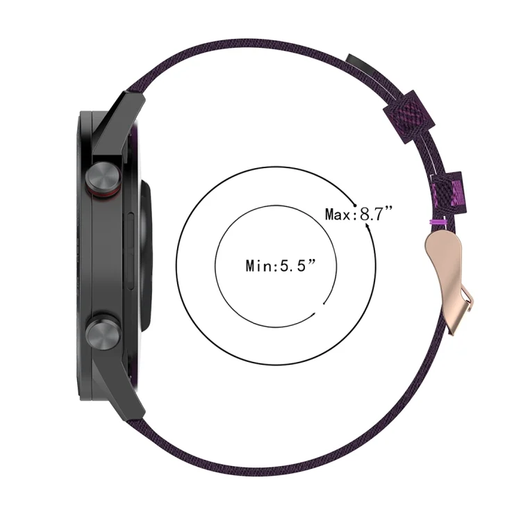 CA6911H_4.webp 22mm Stripe Weave Nylon Wrist Strap Watch Band for Huawei GT / GT2 46mm, Honor Magic Watch 2 46mm / Magic - Image 6