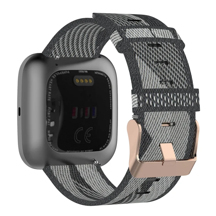 CA6922H_3.webp 23mm Stripe Weave Nylon Wrist Strap Watch Band for Fitbit Versa 2, Fitbit Versa, Fitbit Versa Lite, Fitbit Blaze - Image 5