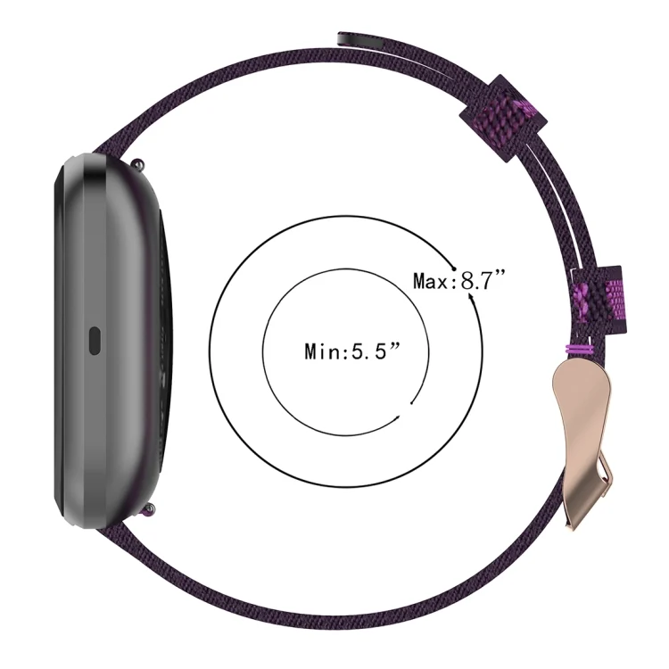 CA6922H_4.webp 23mm Stripe Weave Nylon Wrist Strap Watch Band for Fitbit Versa 2, Fitbit Versa, Fitbit Versa Lite, Fitbit Blaze - Image 6