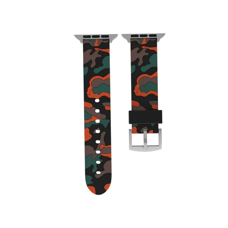 CA8005A_1.webp For Apple Watch Series 3 & 2 & 1 38mm Fashion Camouflage Pattern Silicone Watch Band - Image 3