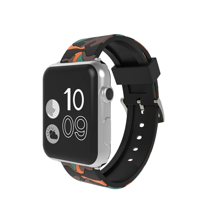 CA8005A_2.webp For Apple Watch Series 3 & 2 & 1 38mm Fashion Camouflage Pattern Silicone Watch Band - Image 4